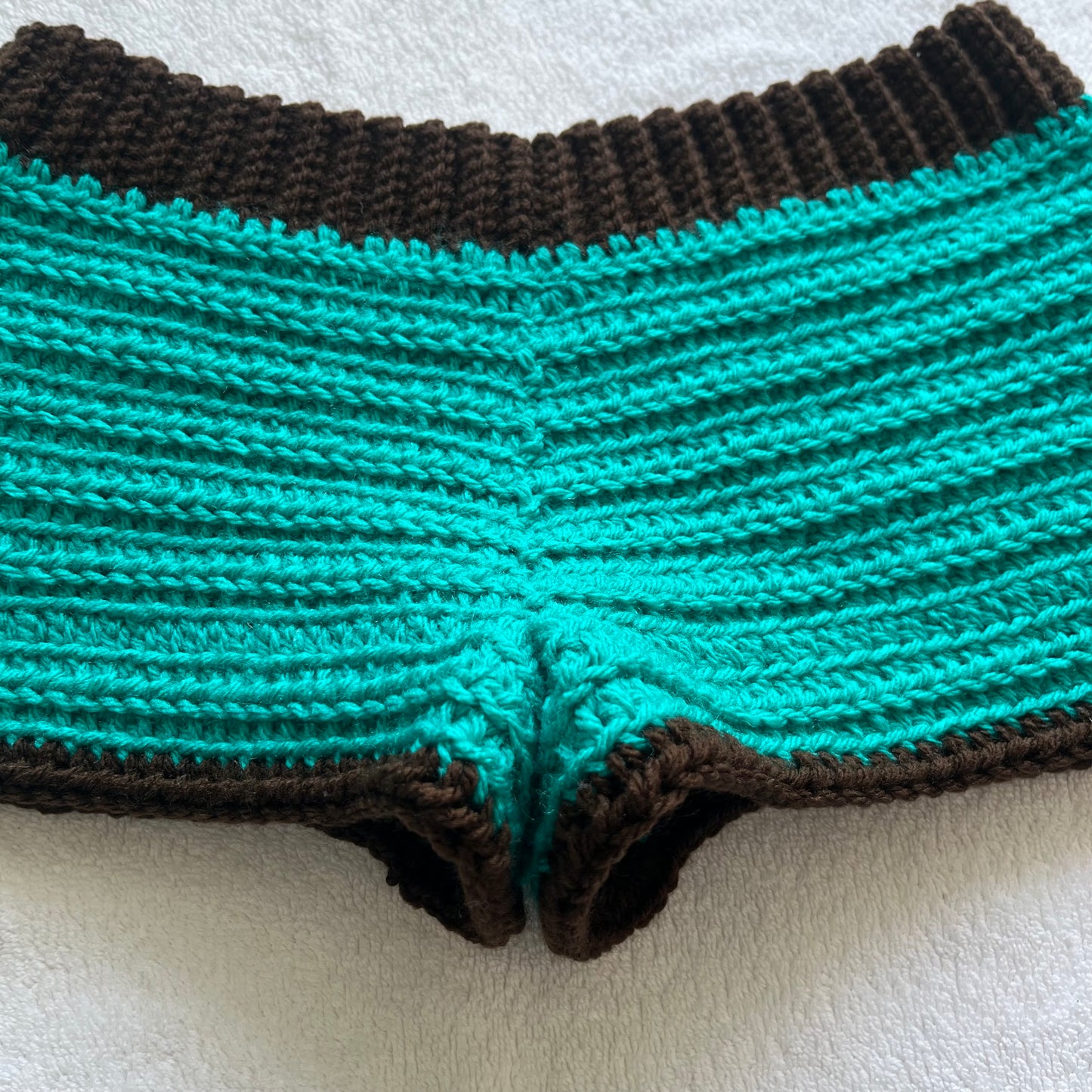 Crochet Mini Shorts Blue & Brown | Beach Outfit Mini Shorts | Summer Shorts | Y2K Mini Shorts | Hip Hugging Low Waisted