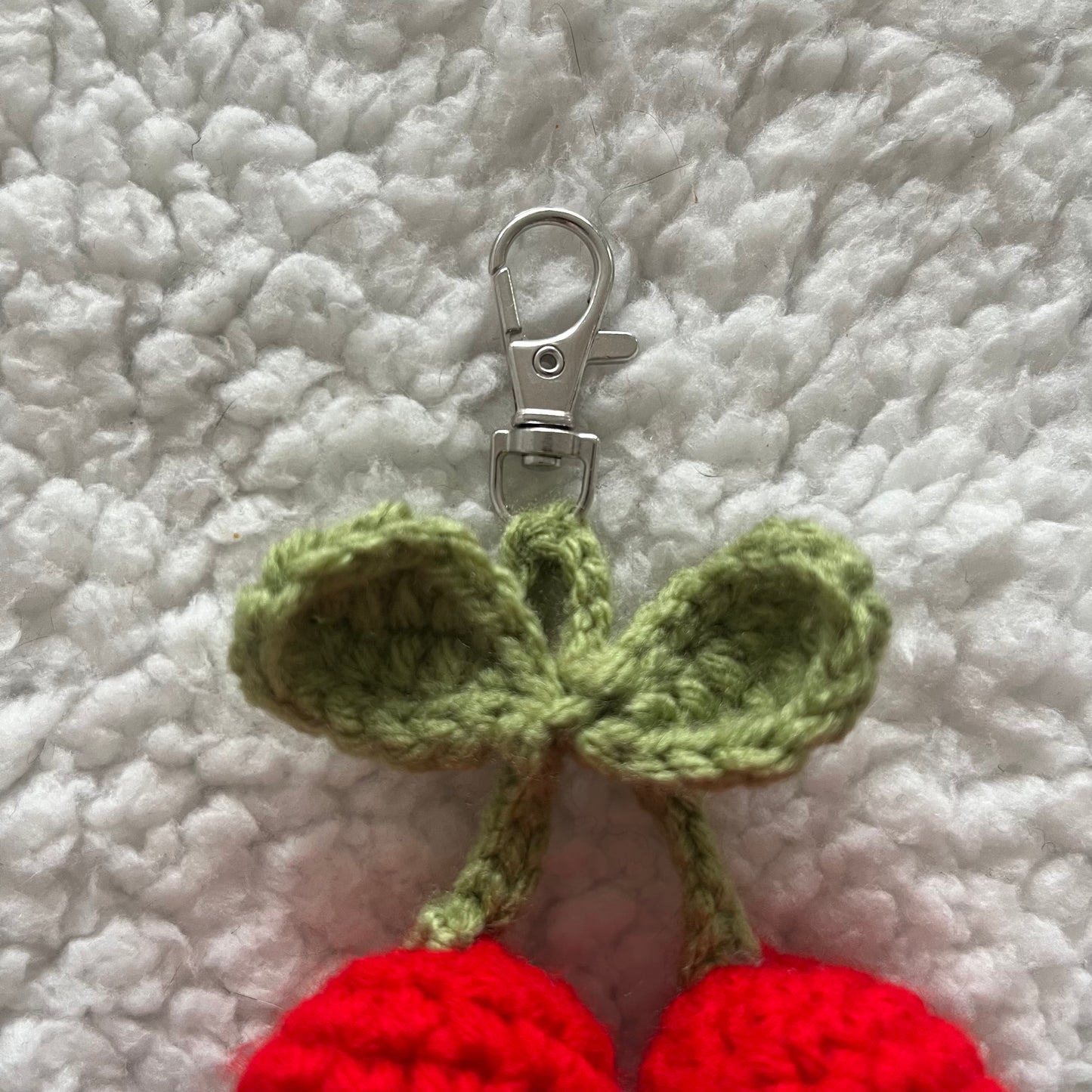 Cherry Charm Keychain | Crochet Bag Accessory Charms | Red Cherry Keychain | Berry Crochet Charms | Handbag Decor | Cherry Plushie Crochet