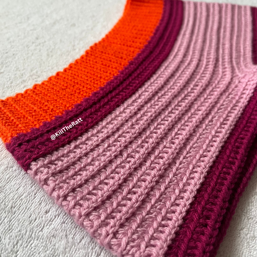 Crochet Mini Shorts Orange & Pink w/Magenta Stripe | Beach Outfit Mini Shorts | Summer Shorts | Y2K Mini Shorts | Low Waisted | Pajama set