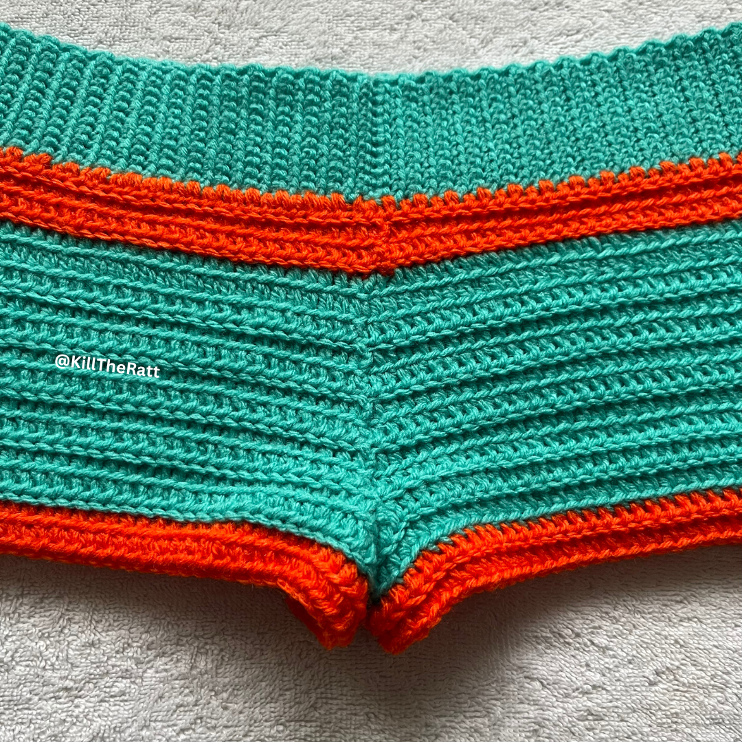 Crochet Mini Shorts Blue & Orange Stripes | Beach Outfit Mini Shorts | Summer Shorts | Y2K Mini Shorts | Low Waisted | Pajama Bottoms Set