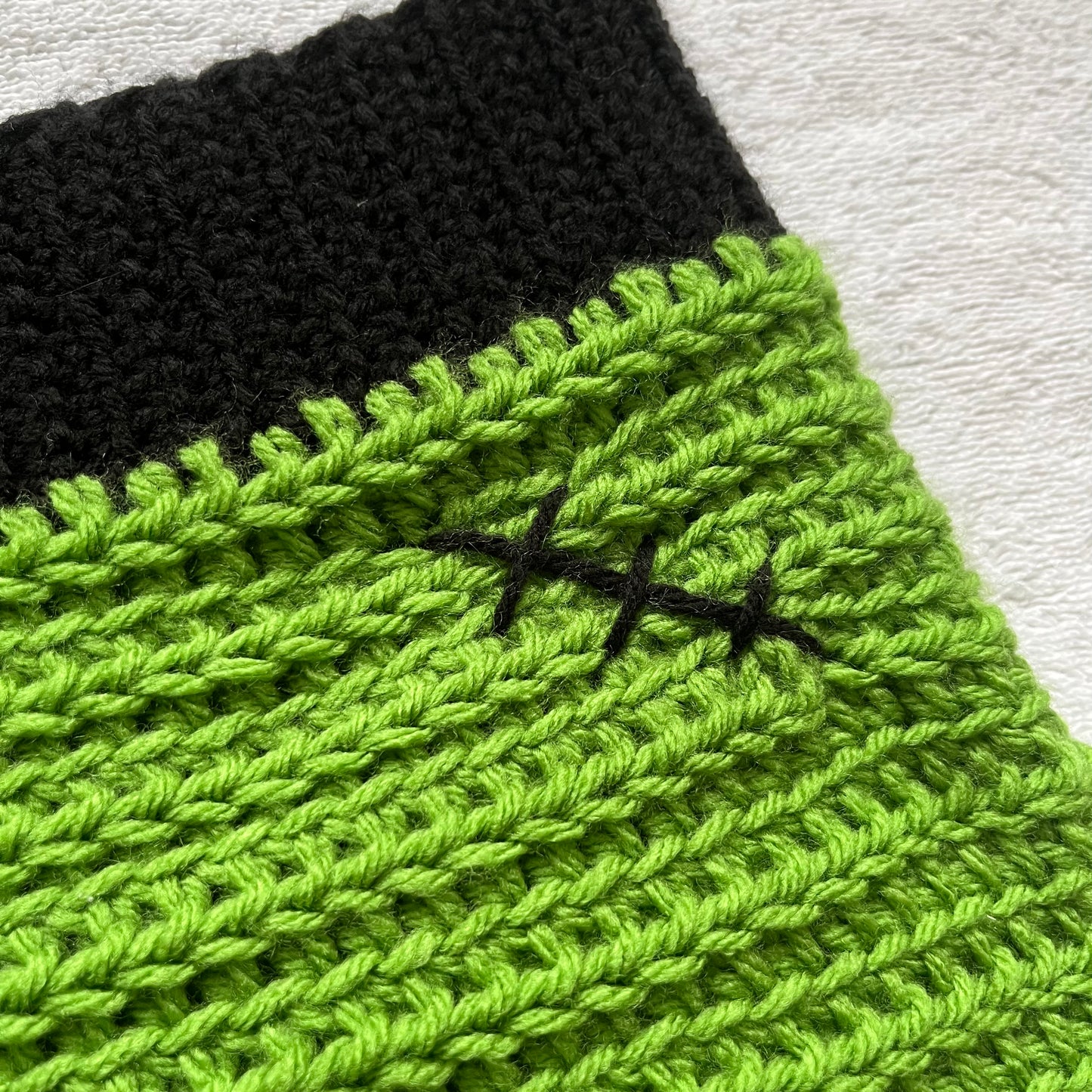 Crochet Halloween Frankenstein Mini Shorts | Beach Outfit Mini Shorts | Cozy Shorts | Halloween Costume Shorts | Hip Hugging Low Waisted
