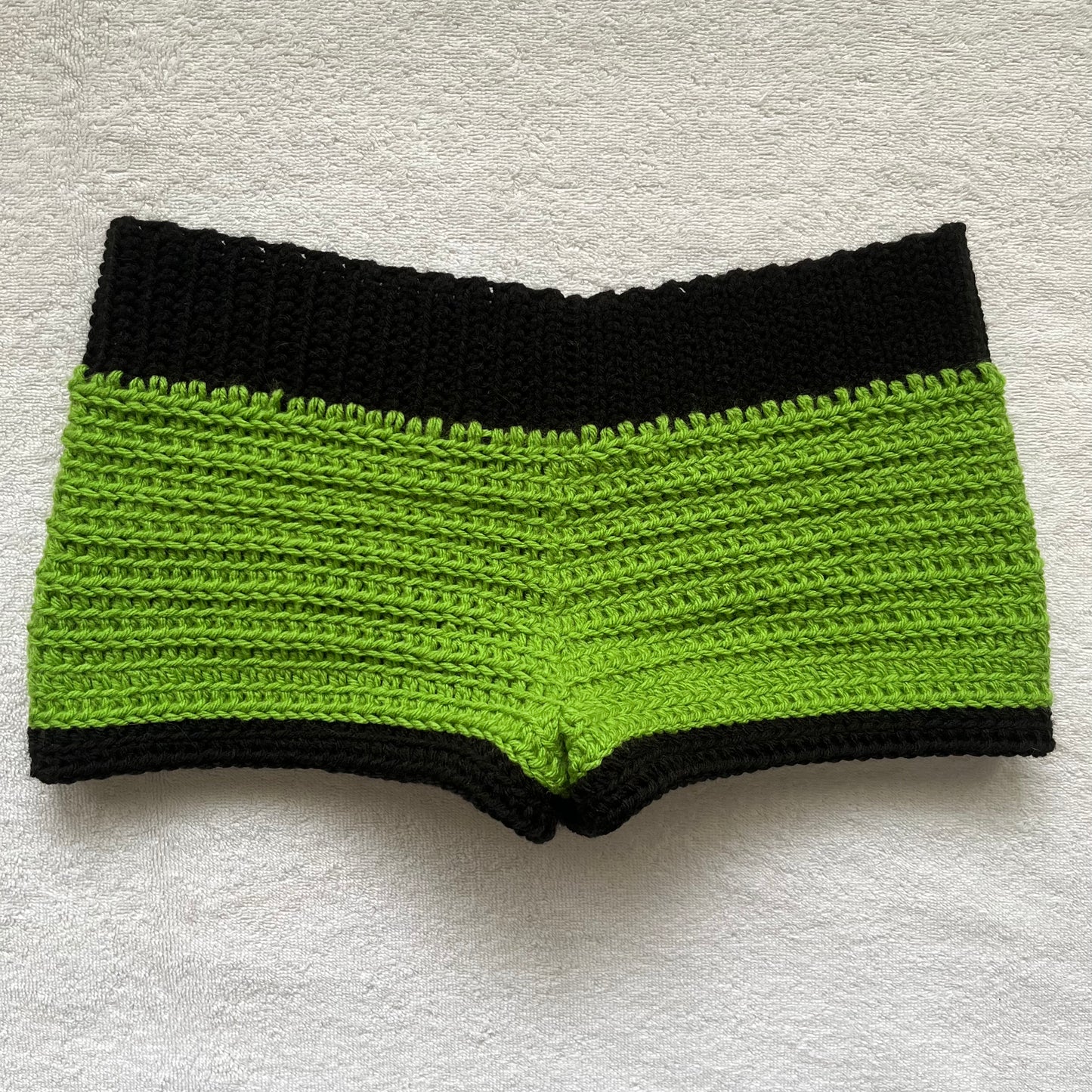 Crochet Halloween Frankenstein Mini Shorts | Beach Outfit Mini Shorts | Cozy Shorts | Halloween Costume Shorts | Hip Hugging Low Waisted