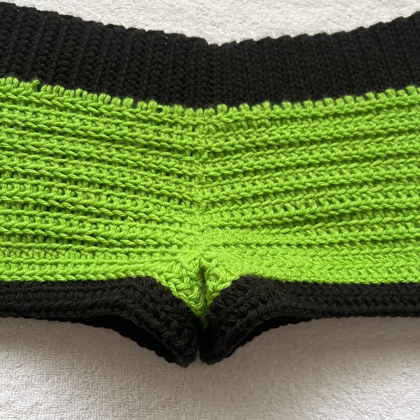 Crochet Halloween Frankenstein Mini Shorts | Beach Outfit Mini Shorts | Cozy Shorts | Halloween Costume Shorts | Hip Hugging Low Waisted