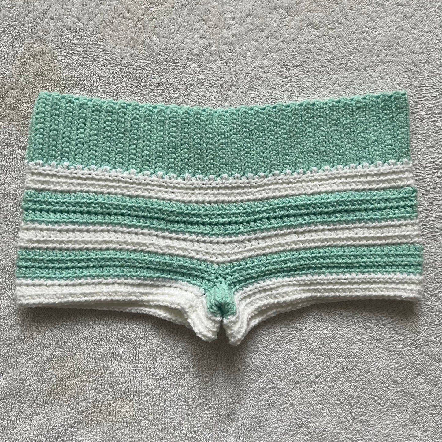 Crochet Mini Shorts Blue & White Stripped | Beach Outfit Mini Shorts | Summer Shorts | Y2K Mini Shorts | Hip Hugging Low Waisted