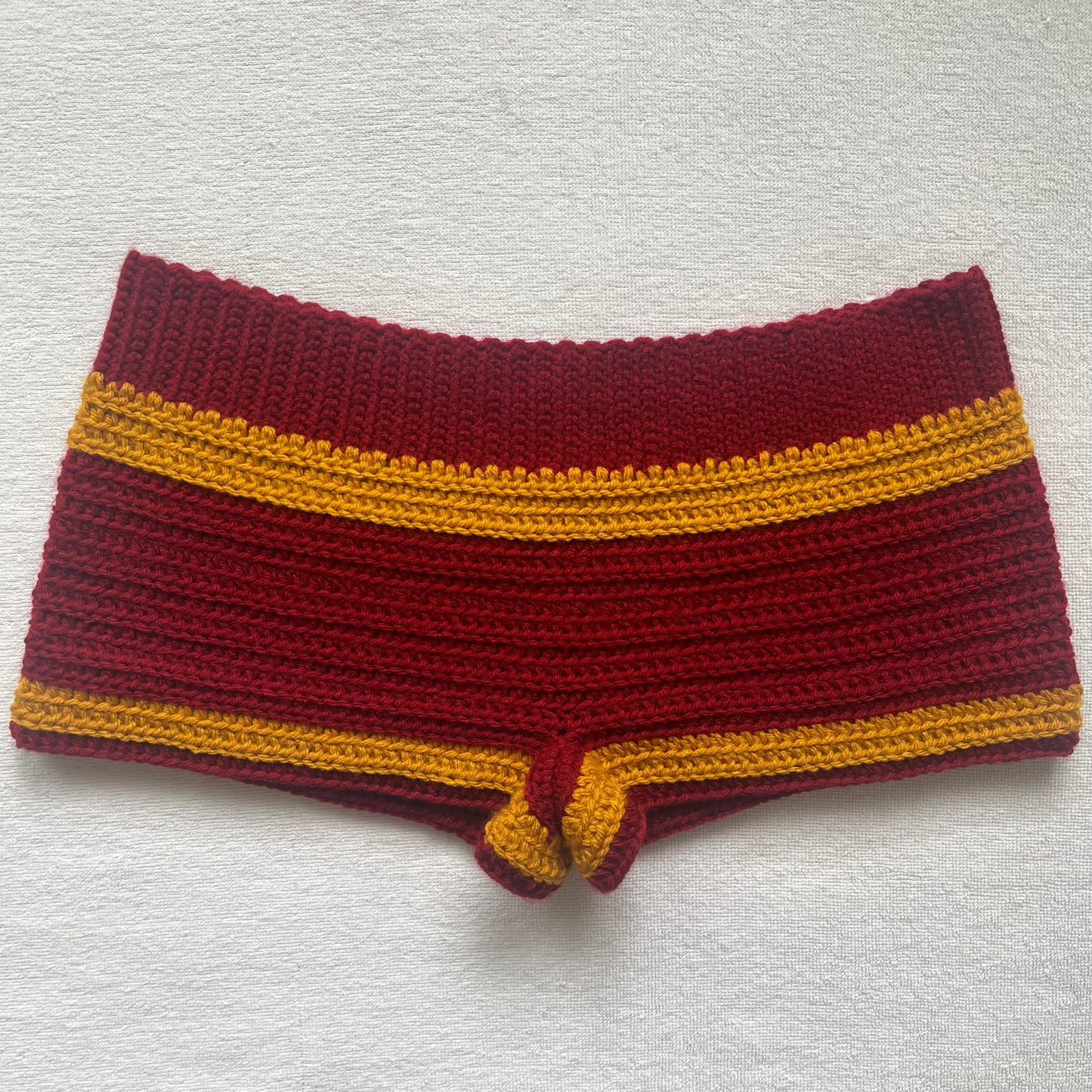 Burgundy Red & Gold Crochet Mini Shorts | Beach Outfit Mini Shorts | Summer Shorts | Y2K Mini Shorts | Low Waisted | Pajamas | Handmade