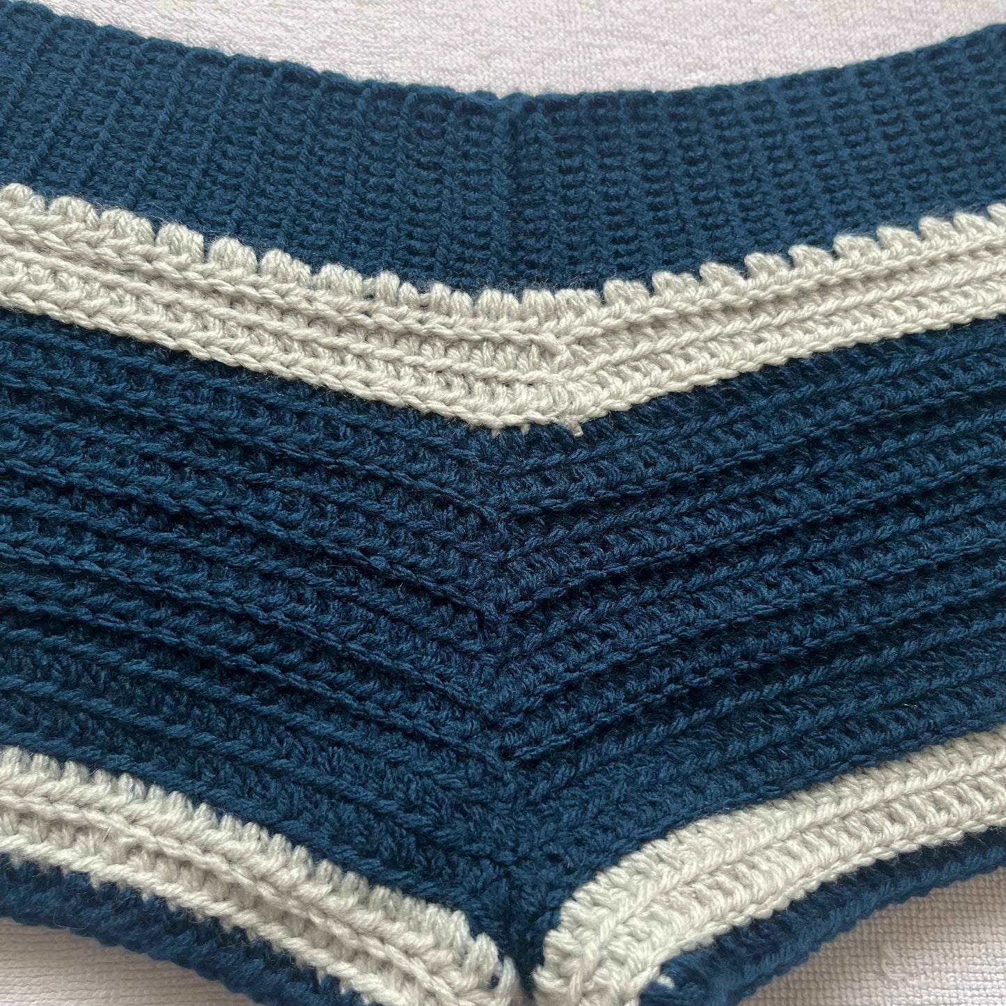 Dark Blue & Silver Striped Crochet Mini Shorts | Beach Outfit Mini Shorts | Summer Shorts | Y2K Mini Shorts | Low Waisted Pajamas | Handmade