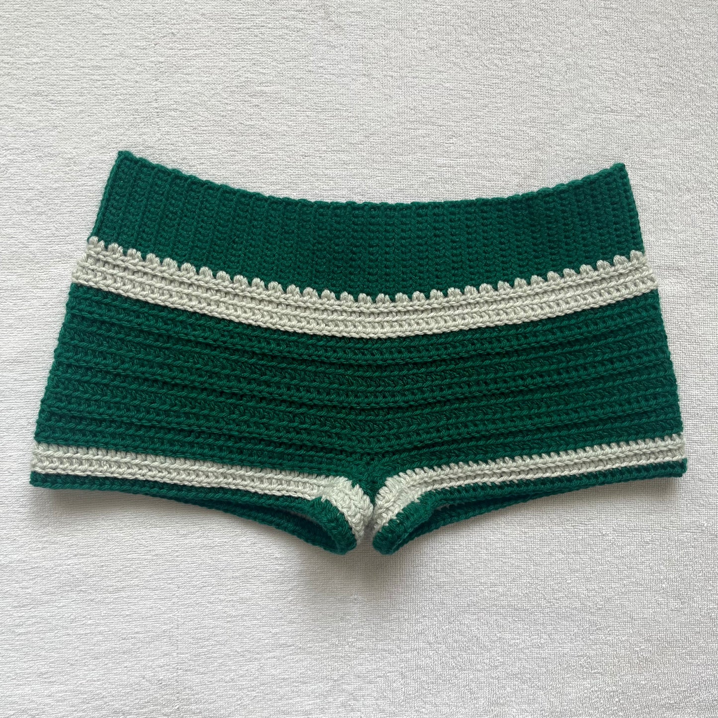 Emerald Green & Silver Crochet Mini Shorts | Beach Outfit Mini Shorts | Summer Shorts | Y2K Mini Shorts | Low Waisted | Pajamas | Handmade