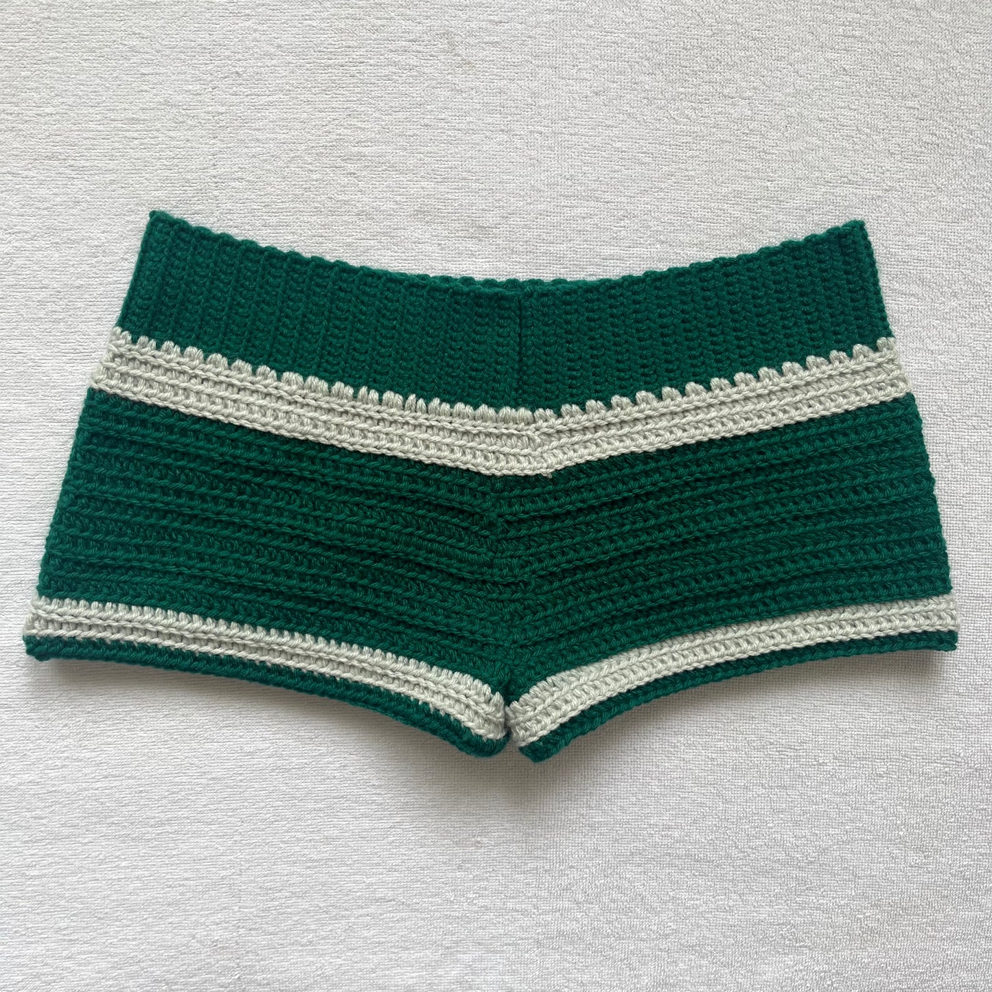Emerald Green & Silver Crochet Mini Shorts | Beach Outfit Mini Shorts | Summer Shorts | Y2K Mini Shorts | Low Waisted | Pajamas | Handmade