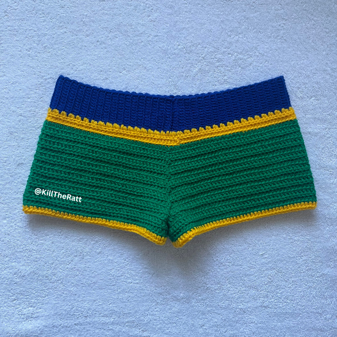 Brazil Flag Crochet Mini Shorts | Beach Outfit Mini Shorts | Summer Shorts | Festival Shorts| Y2K Mini Shorts | Low Waisted | Pajama set
