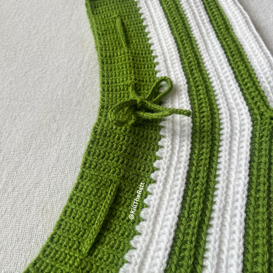 Crochet Mini Shorts Green & White Stripped | Beach Outfit Mini Shorts | Summer Shorts | Y2K Mini Shorts | Hip Hugging Low Waisted